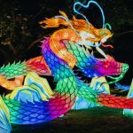 Dragon with a mermaid riding it, paper lantern at the Korea Festival in Orlando.