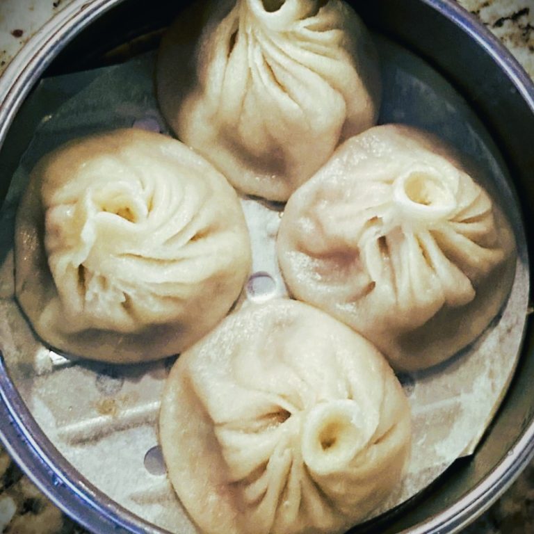 Asian dumplings in a bowl.